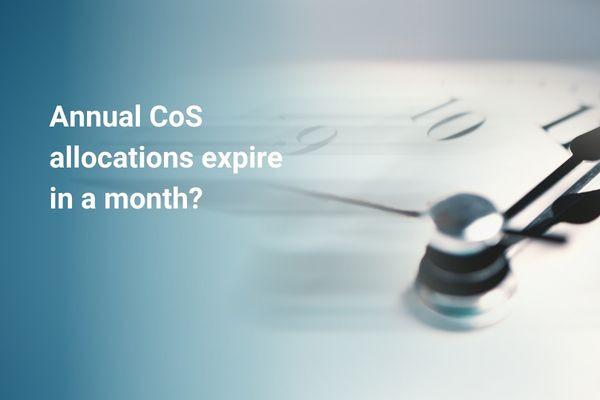 Attention Employers: Annual CoS allocations expire in a month?